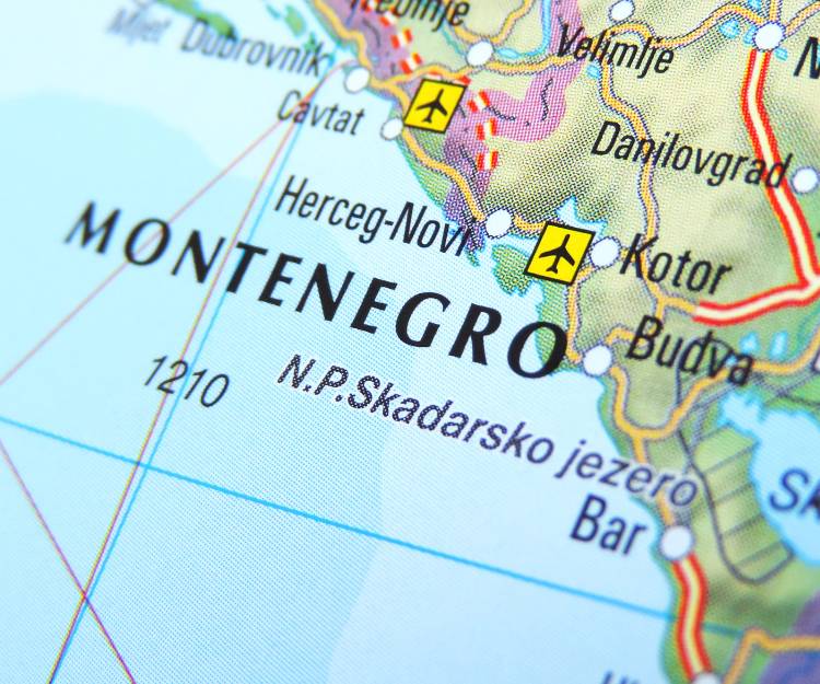Landkaart Montenegro